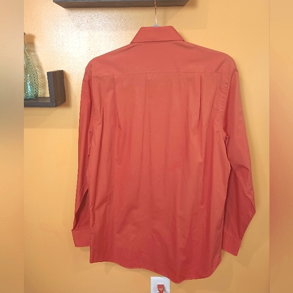 Croft & Barrow Orange Button Down Long Sleeve Single Breast Pocket Shirt Size S - Picture 7 of 9